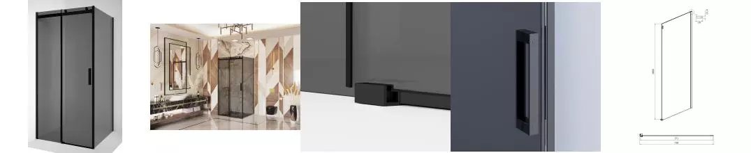 Душевой угол-ограждение «Ambassador» Benefit 19022201HBB-80HBB 120/80 тонированный/чёрный без поддона Душевой угол-ограждение «Ambassador» Benefit 19022201HBB-80HBB 120/80 тонированный/чёрный без поддона