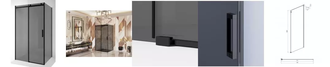Душевой угол-ограждение «Ambassador» Benefit 19022203HBB-80HBB 140/80 тонированный/чёрный без поддона Душевой угол-ограждение «Ambassador» Benefit 19022203HBB-80HBB 140/80 тонированный/чёрный без поддона
