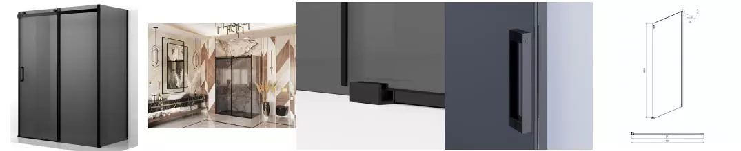 Душевой угол-ограждение «Ambassador» Benefit 19022204HBB-80HBB 150/80 тонированный/чёрный без поддона Душевой угол-ограждение «Ambassador» Benefit 19022204HBB-80HBB 150/80 тонированный/чёрный без поддона