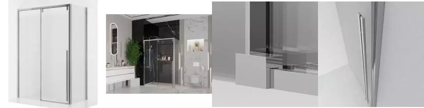 Душевой угол-ограждение «Ambassador» Intense 110021105IX-100IX 160/100 прозрачный без поддона универсальный Душевой угол-ограждение «Ambassador» Intense 110021105IX-100IX 160/100 прозрачный без поддона универсальный