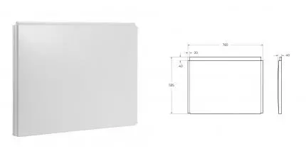 Торцевой экран под ванну «Cezares» EM-F-80-SP-W37 (с крепежом) белый W37 универсальный Торцевой экран под ванну «Cezares» EM-F-80-SP-W37 (с крепежом) белый W37 универсальный