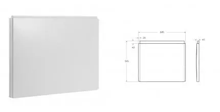 Торцевой экран под ванну «Cezares» EMP-F-70-SP-W37 (с крепежом) белый W37 универсальный Торцевой экран под ванну «Cezares» EMP-F-70-SP-W37 (с крепежом) белый W37 универсальный