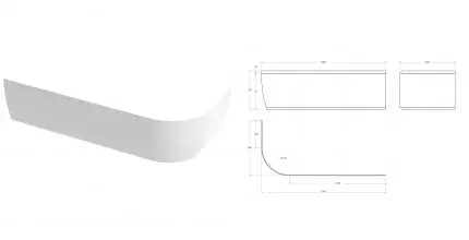Экран под ванну «Cezares» Metauro Corner-180-SCR-L-W37 белый W37 левый Экран под ванну «Cezares» Metauro Corner-180-SCR-L-W37 белый W37 левый