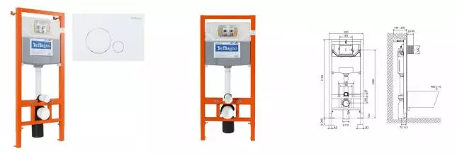 Инсталляция для унитаза с кнопкой «Belbagno» BB001-120/BB014-SR-BIANCO Инсталляция для унитаза с кнопкой «Belbagno» BB001-120/BB014-SR-BIANCO