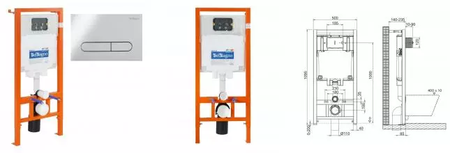 Инсталляция для унитаза с кнопкой «Belbagno» BB002-80/BB005-PR-CHROME Инсталляция для унитаза с кнопкой «Belbagno» BB002-80/BB005-PR-CHROME