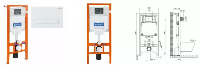 Инсталляция для унитаза с кнопкой «Belbagno» BB002-80/BB009-MR-BIANCO Инсталляция для унитаза с кнопкой «Belbagno» BB002-80/BB009-MR-BIANCO