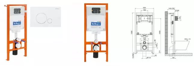 Инсталляция для унитаза с кнопкой «Belbagno» BB002-80/BB014-SR-BIANCO Инсталляция для унитаза с кнопкой «Belbagno» BB002-80/BB014-SR-BIANCO