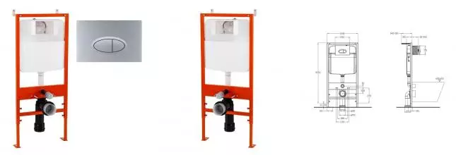 Инсталляция для унитаза с кнопкой «Belbagno» BB026/BB050CR.MAT Инсталляция для унитаза с кнопкой «Belbagno» BB026/BB050CR.MAT
