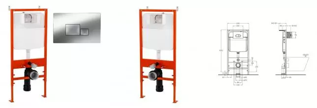 Инсталляция для унитаза с кнопкой «Belbagno» BB026/BB071CR Инсталляция для унитаза с кнопкой «Belbagno» BB026/BB071CR