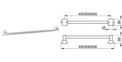 Полотенцедержатель «Keuco» City.2 2701010800 на стену хром
