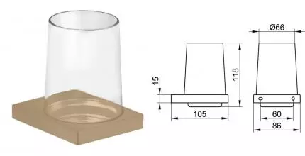 Стакан для зубных щёток и дозатор для жидкого мыла «Keuco» Edition 11 11150039000 на стену шлифованная бронза Стакан для зубных щёток и дозатор для жидкого мыла «Keuco» Edition 11 11150039000 на стену шлифованная бронза