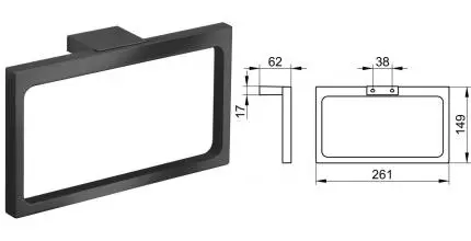 Полотенцедержатель «Keuco» Edition 11 11121130000 на стену шлифованный чёрный хром Полотенцедержатель «Keuco» Edition 11 11121130000 на стену шлифованный чёрный хром
