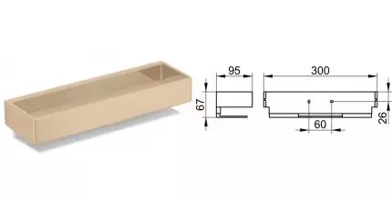 Полка в ванну «Keuco» Edition 11 11158030000 на стену анодированный алюминий/шлифованная бронза