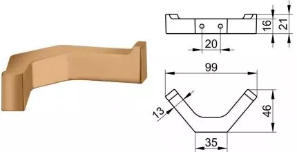 Двойной крючок «Keuco» Edition 11 11115030000 на стену шлифованная бронза Двойной крючок «Keuco» Edition 11 11115030000 на стену шлифованная бронза