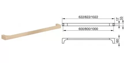 Полотенцедержатель «Keuco» Edition 11 11101030600 на стену шлифованная бронза Полотенцедержатель «Keuco» Edition 11 11101030600 на стену шлифованная бронза