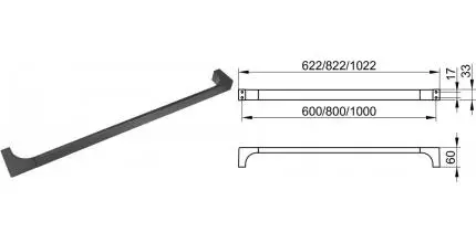 Полотенцедержатель «Keuco» Edition 11 11101130600 на стену шлифованный чёрный хром Полотенцедержатель «Keuco» Edition 11 11101130600 на стену шлифованный чёрный хром