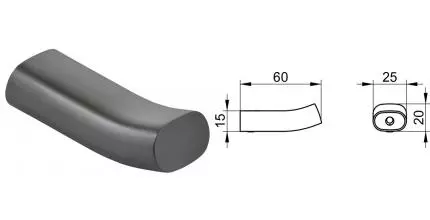 Крючок «Keuco» Edition 400 11514130000 на стену шлифованный чёрный хром