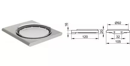 Мыльница «Keuco» Edition 400 11555059000 на стену шлифованный никель