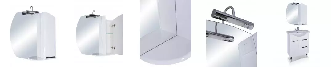 Зеркальный шкаф «Bellezza» Глория 75 без света белый правый