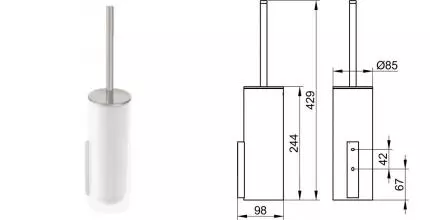 Ёршик для унитаза «Keuco» Edition 400 11564059000 на стену шлифованный никель