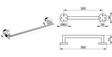 Поручень «Keuco» Edition 90 19007010000 на стену хром