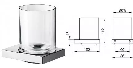 Стакан для зубных щёток «Keuco» Edition 90 19150019000 на стену хром