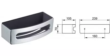 Полка в ванну «Keuco» Elegance 11658010001 на стену хром/антрацит