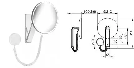 Косметическое зеркало «Keuco» iLook_move 17612019000 на стену хром