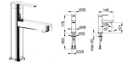 Смеситель для раковины «Keuco» Ixmo Flat 59502013100 хром