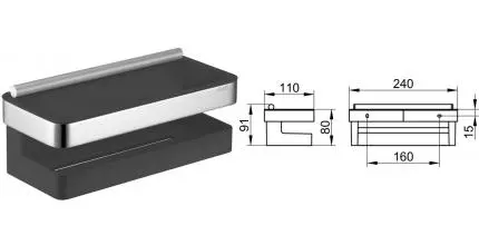 Полка в ванну «Keuco» Collection Moll 12759010001 на стену хром/антрацит Полка в ванну «Keuco» Collection Moll 12759010001 на стену хром/антрацит