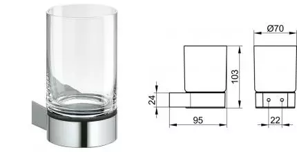 Стакан для зубных щёток и дозатор для жидкого мыла «Keuco» Plan 14950010100 на стену хром