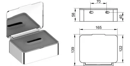 Диспенсер для салфеток «Keuco» Plan 14967010001 на стену хром/светло-серый