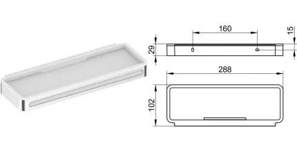 Полка в ванну «Keuco» Plan 14959010051 на стену хром/белая