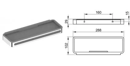 Полка в ванну «Keuco» Plan 14959010038 на стену хром/светло-серая