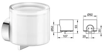 Дозатор для мыла «Keuco» Reva 12852019000 на стену хром/белый