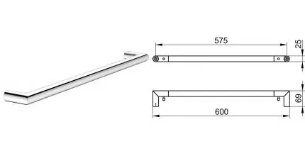 Полотенцедержатель «Keuco» Reva 12801010600 на стену хром Полотенцедержатель «Keuco» Reva 12801010600 на стену хром