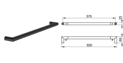 Полотенцедержатель «Keuco» Reva 12801370600 на стену чёрный матовый Полотенцедержатель «Keuco» Reva 12801370600 на стену чёрный матовый