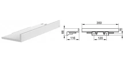 Полка в ванну «Keuco» Reva 12858510000 на стену белая матовая Полка в ванну «Keuco» Reva 12858510000 на стену белая матовая