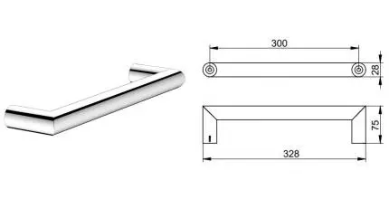 Поручень «Keuco» Reva 12807010000 на стену хром