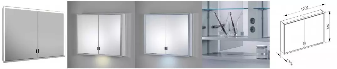 Зеркальный шкаф «Keuco» Royal Lumos 100 с подсветкой серебристый/белый