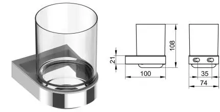 Стакан для зубных щёток и дозатор для жидкого мыла «Keuco» Smart.2 14750019000 на стену хром Стакан для зубных щёток и дозатор для жидкого мыла «Keuco» Smart.2 14750019000 на стену хром