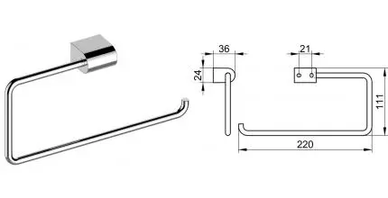 Полотенцедержатель «Keuco» Smart.2 14721010000 на стену хром Полотенцедержатель «Keuco» Smart.2 14721010000 на стену хром