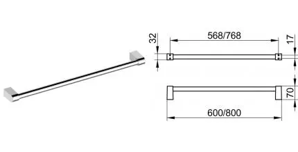 Полотенцедержатель «Keuco» Smart.2 14701010600 на стену хром Полотенцедержатель «Keuco» Smart.2 14701010600 на стену хром
