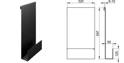 Полка в ванну «Keuco» 24951370000 на стену чёрная матовая