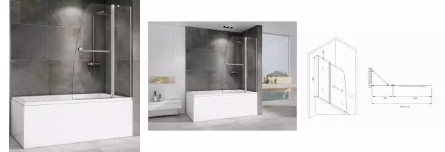 Шторка на ванну стеклянная «Abber» Ewiges Wasser AG50100 100/140 прозрачная/хром универсальная