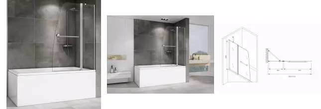 Шторка на ванну стеклянная «Abber» Ewiges Wasser AG50100 100/140 прозрачная/хром универсальная Шторка на ванну стеклянная «Abber» Ewiges Wasser AG50100 100/140 прозрачная/хром универсальная