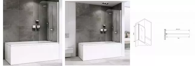 Шторка на ванну стеклянная «Abber» Ewiges Wasser AG52080 80/140 прозрачная/хром универсальная Шторка на ванну стеклянная «Abber» Ewiges Wasser AG52080 80/140 прозрачная/хром универсальная