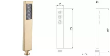 Ручная лейка «Abber» AF0050G матовое золото Ручная лейка «Abber» AF0050G матовое золото