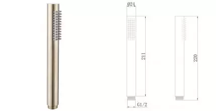 Ручная лейка «Abber» AF0051G матовое золото