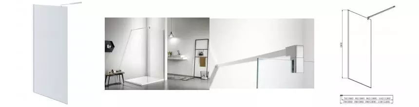 Душевая перегородка «Акватек» Walk in AQ WIW 10020CH 100/200 прозрачная/хром универсальная Душевая перегородка «Акватек» Walk in AQ WIW 10020CH 100/200 прозрачная/хром универсальная